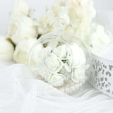 48 Roses | 1Inch Ivory Real Touch Artificial DIY Foam Rose Flowers With Stem, Craft Rose Buds