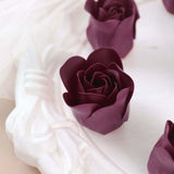 4 Pack | 24 Pcs Burgundy Scented Rose Soap Heart Shaped Party Favors With Gift Boxes And Ribbon