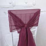 22inchx78inch Burgundy DIY Premium Designer Chiffon Chair Sashes