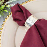 5 Pack | Burgundy 200 GSM Premium Polyester Dinner Napkins, Seamless Cloth Napkins