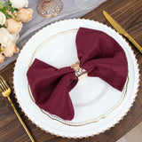 5 Pack | Burgundy 200 GSM Premium Polyester Dinner Napkins, Seamless Cloth Napkins