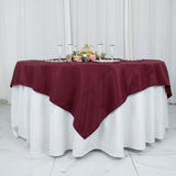 70"x70" Burgundy Premium Polyester Square Table Overlay - 220GSM