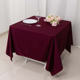 70" Burgundy Premium Scuba Wrinkle Free Square Tablecloth, Scuba Polyester Tablecloth