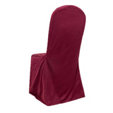 Burgundy Stretch Slim Fit Scuba Banquet Chair Cover, Wrinkle Free Durable Slip On Chair#whtbkgd