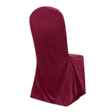 Burgundy Stretch Slim Fit Scuba Banquet Chair Cover, Wrinkle Free Durable Slip On Chair