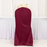 Burgundy Stretch Slim Fit Scuba Banquet Chair Cover, Wrinkle Free Durable Slip On Chair Cover