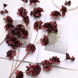 2 Branches | 42inch Tall Burgundy Artificial Silk Carnation Flower Stems