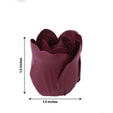 4 Pack | 24 Pcs Burgundy Scented Rose Soap Heart Shaped Party Favors With Gift Boxes And Ribbon