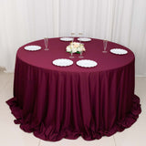 132inch Burgundy Premium Scuba Wrinkle Free Round Tablecloth, Scuba Polyester Tablecloth