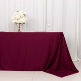 90x132inch Burgundy Premium Scuba Wrinkle Free Rectangular Tablecloth, Seamless Scuba Polyester