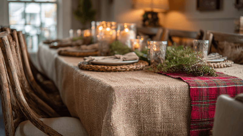 Burlap Christmas Tablecloth