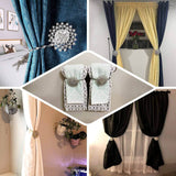 2 Pack | 4inch Gold Crystal Flower Magnetic Curtain Tie Backs