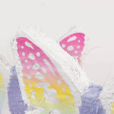 Expandable White Lilac Paper Butterfly Pinata Hanging Decor with Pastel Colored Wings, Fairy Themed