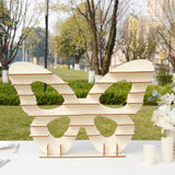 7-Tier Natural Butterfly Shaped Wooden Cupcake Stand, Double Sided Dessert Display Stand Shelf Rack