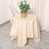 54"x54" Beige Square Polyester Table Overlay