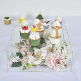 Clear Acrylic Cake Box Stand, Transparent Display Box Pedestal Riser with Hollow Bottom