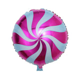 5 Pack | 13inches Candy Striped Swirl Print Mylar Foil Helium/Air Balloons