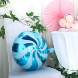 5 Pack | 13inches Candy Striped Swirl Print Mylar Foil Helium/Air Balloons