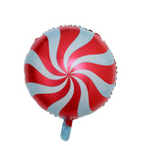 5 Pack | 13inches Candy Striped Swirl Print Mylar Foil Helium/Air Balloons