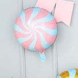 5 Pack | 13inches Candy Striped Swirl Print Mylar Foil Helium/Air Balloons