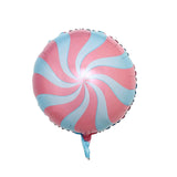 5 Pack | 13inches Candy Striped Swirl Print Mylar Foil Helium/Air Balloons