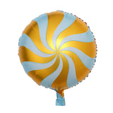 5 Pack | 13inches Candy Striped Swirl Print Mylar Foil Helium/Air Balloons