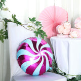 5 Pack | 13inches Candy Striped Swirl Print Mylar Foil Helium/Air Balloons