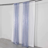 2 Pack Dusty Blue Sequin Event Curtain Drapes with Rod Pockets, Seamless Backdrop