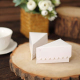 10 Pack | 4inch x 2.5inch White Single Slice Triangular Cake Boxes with Scalloped Top