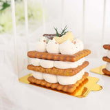 50 Pack | Mini Gold Rectangle Cake Boards, Cardboard Dessert Bases - 2.4x4inch