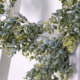 6ft Lifelike Frosted Green Artificial Eucalyptus Leaf Garland Plant, Waterproof Faux Hanging Vine