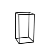 16Inch Rectangular Matte Black Metal Wedding Flower Stand, Geometric Column Frame Centerpiece