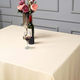 Beige Polyester Square Tablecloth 90x90 Inch