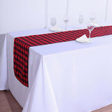 Buffalo Plaid Table Runner | Black / Red | Gingham Polyester Checkered Table Runner