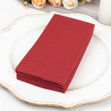 20 Pack | Burgundy Soft Linen-Feel Airlaid Paper Dinner Napkins