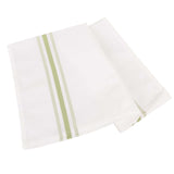 10 Pack White Spun Polyester Cloth Napkins with Sage Green Reverse Stripes#whtbkgd