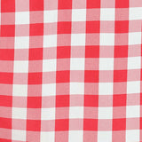 70"x70" White Red Buffalo Plaid Square Table Overlay, Gingham Polyester Checkered#whtbkgd