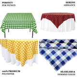 54"x54" White Rose Quartz Buffalo Plaid Square Tablecloth, Checkered Gingham Polyester Tablecloth