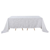 90x156 inch White Rectangular Tablecloth, Linen Table Cloth With Slubby Textured, Wrinkle Resistant