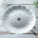 Silver Glass Pedestal Cake Stand Plate Cupcake Holder Dessert Appetizer Display Scalloped Edge