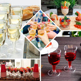 20 Pack | 6oz Clear Plastic Short Stem Wine Glasses, Crystal Collection Disposable Wine Cups