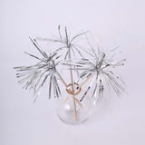 100 Pack Silver Firework Frills Cake Toppers, Cupcake Decoration Picks, Bamboo Cocktail Sticks