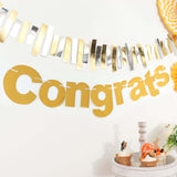 3ft Gold Glittered Congrats Paper Hanging Garland Banner Party Decor