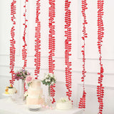 50ft | 4inch Red Leaf Petal Taffeta Ribbon Sash, Artificial DIY Fabric Garlands