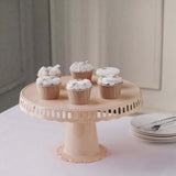 4 Pack | 13inch Blush / Rose Gold Round Footed Reusable Plastic Pedestal Cake Stands