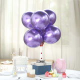 25 Pack | 12inches Metallic Chrome Purple Latex Helium/Air Party Balloons