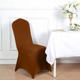 Cinnamon Brown Spandex Stretch Fitted Banquet Slip On Chair Cover 160 GSM