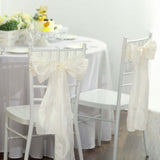 5 Pack | 6inchesx106inches Accordion Crinkle Taffeta Chair Sashes - Ivory