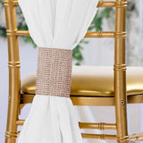 4 Pack | Blush / Rose Gold Rhinestone Mesh Velcro Backdrop Curtain Bands, Large Chair Sash Clip Tie