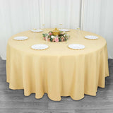 108" Champagne Premium Polyester Round Tablecloth - 220GSM